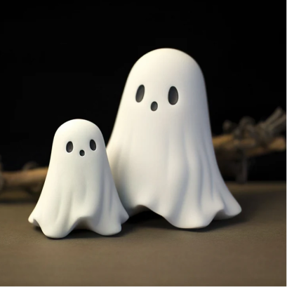 Pair of Halloween Ghost Ornaments